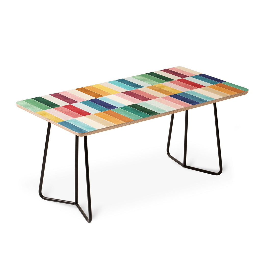 Ninola Design Modern Craft Rectangular Colorful Tiles Color Utopia Coffee Table