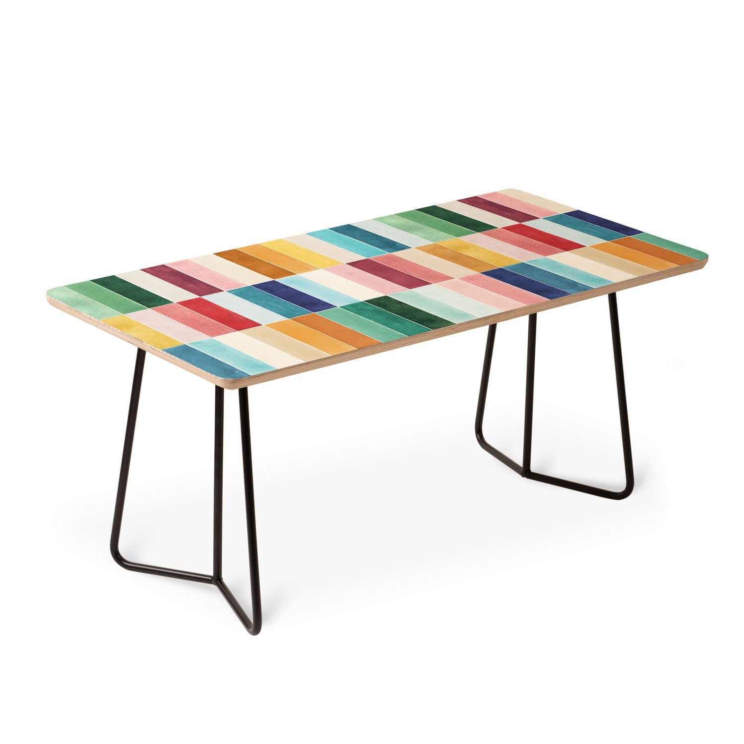 Ninola Design Modern Craft Rectangular Colorful Tiles Color Utopia Coffee Table