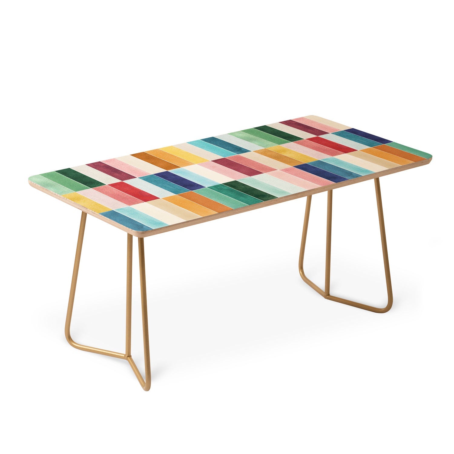 Ninola Design Modern Craft Rectangular Colorful Tiles Color Utopia Coffee Table