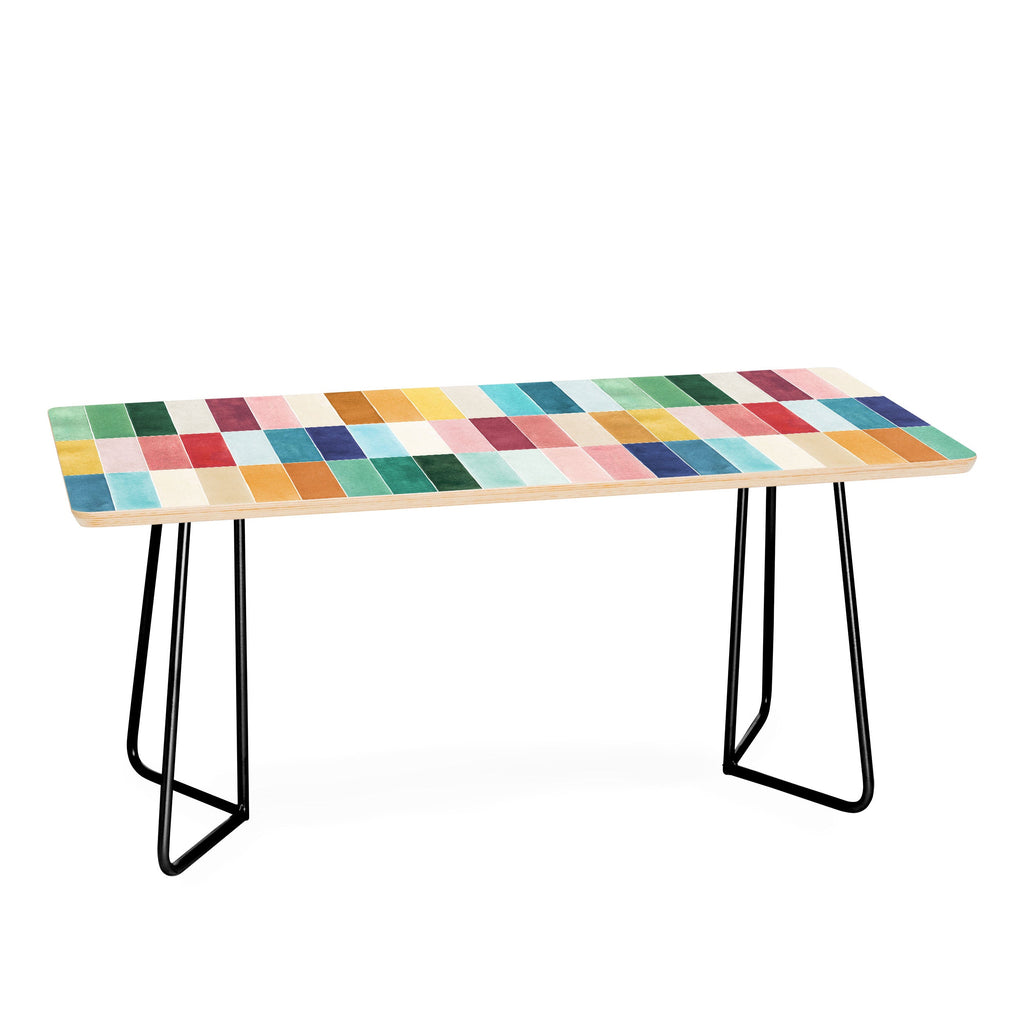 Ninola Design Modern Craft Rectangular Colorful Tiles Color Utopia Coffee Table