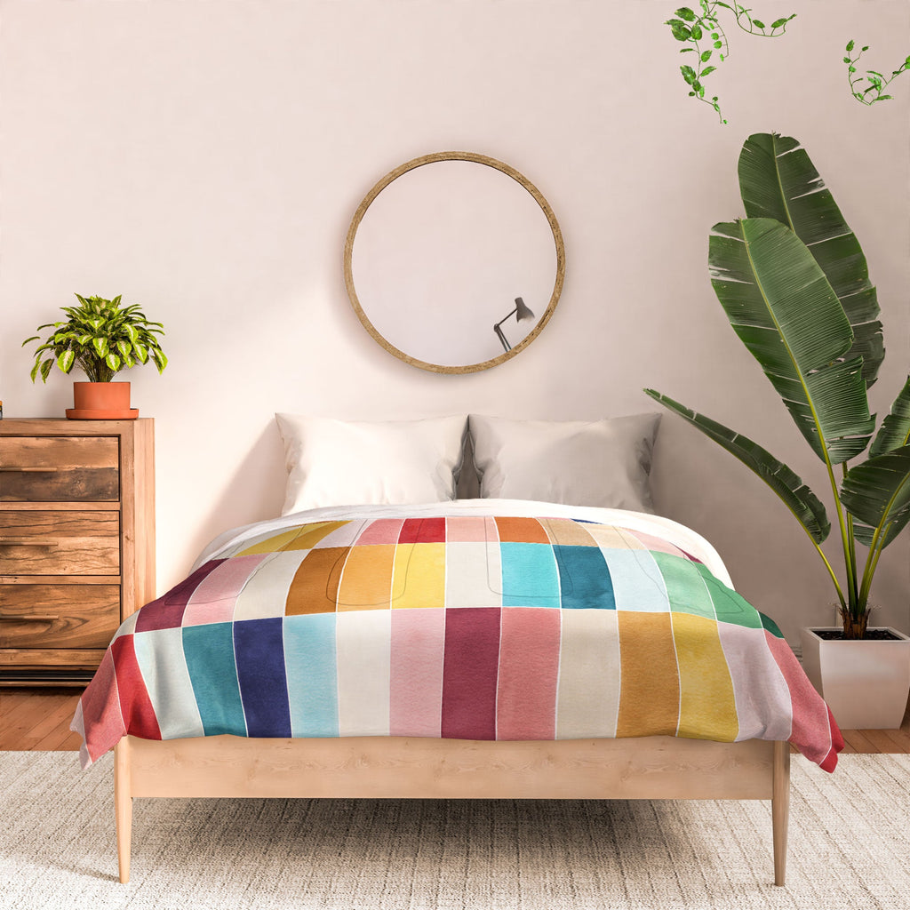 Ninola Design Modern Craft Rectangular Colorful Tiles Color Utopia Comforter