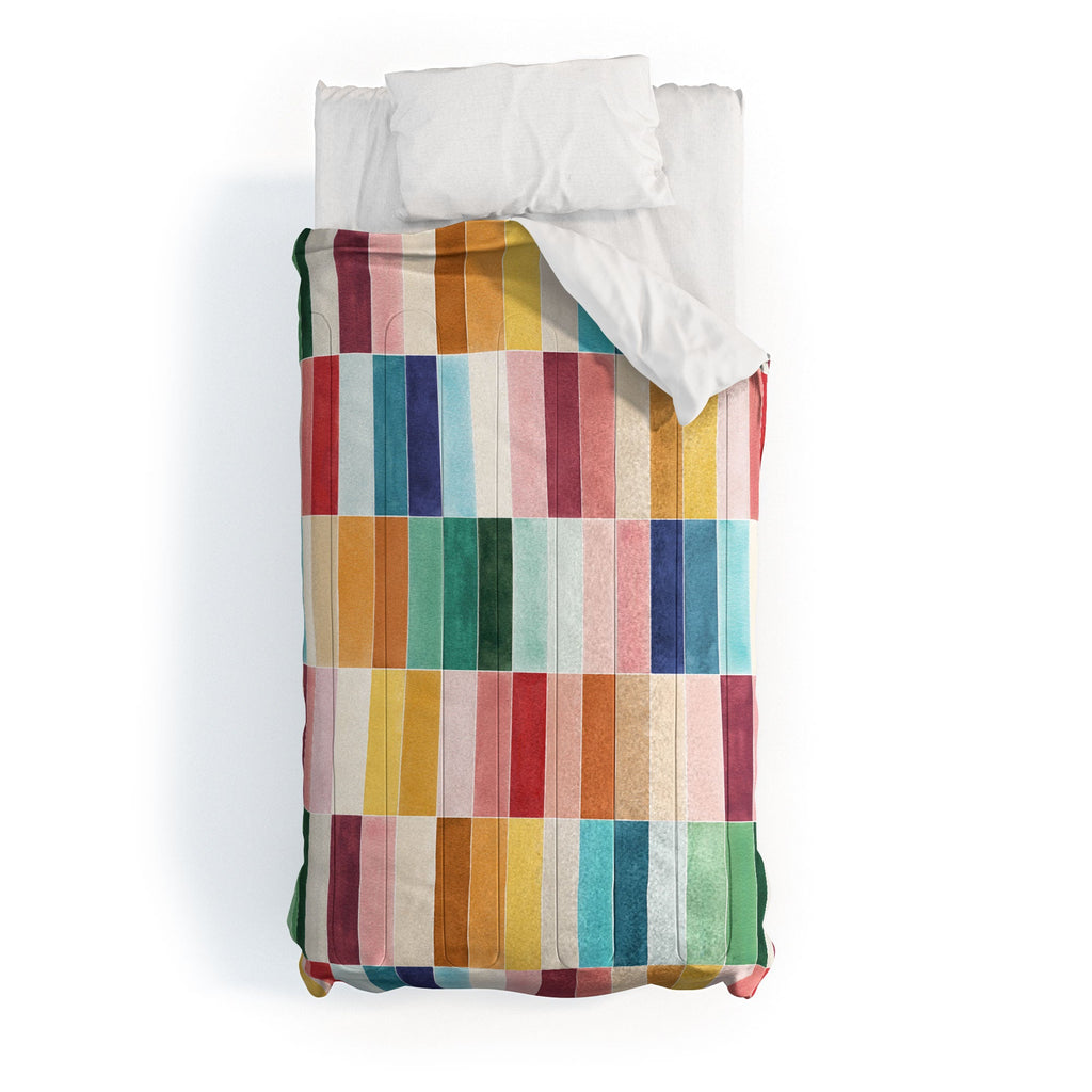 Ninola Design Modern Craft Rectangular Colorful Tiles Color Utopia Comforter