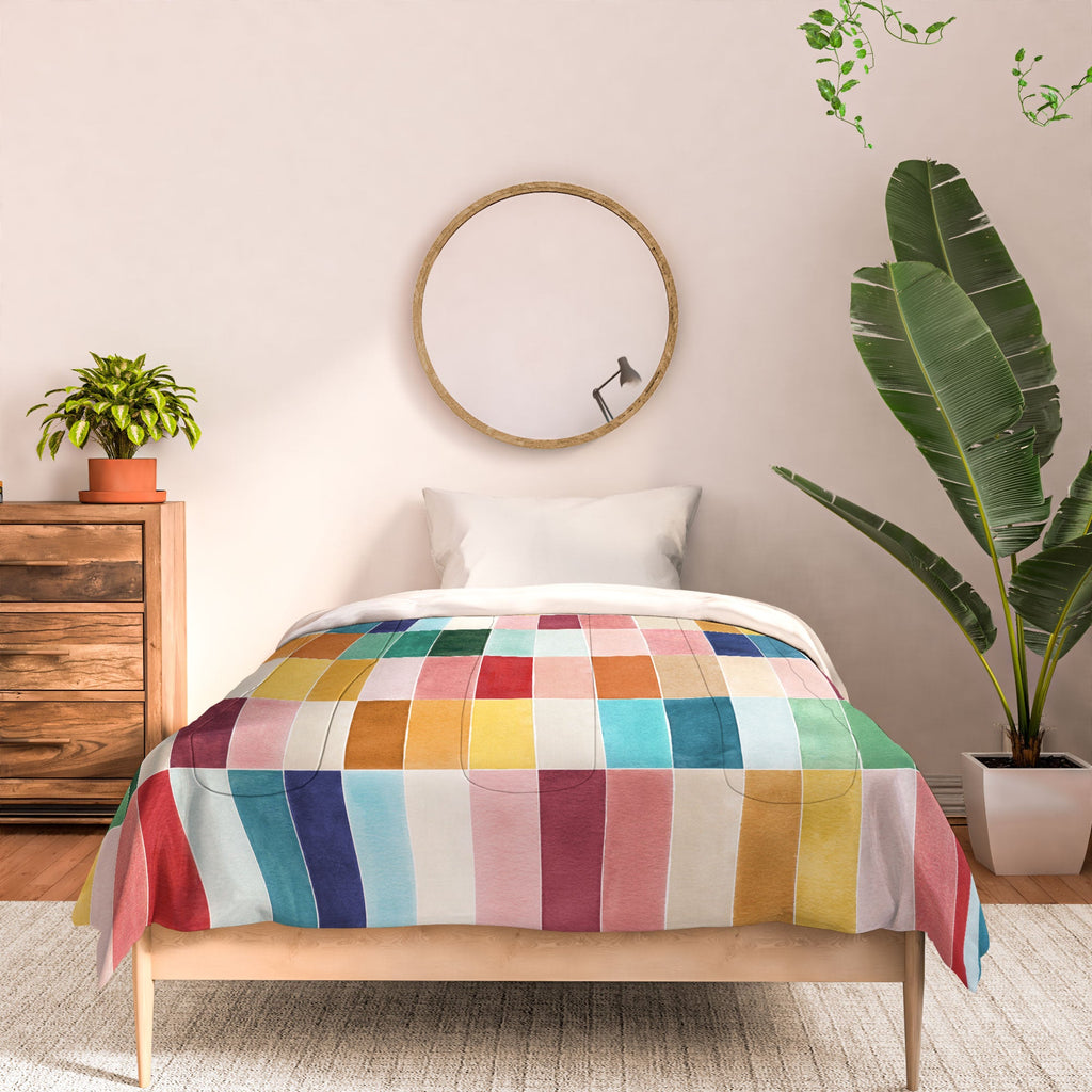 Ninola Design Modern Craft Rectangular Colorful Tiles Color Utopia Comforter