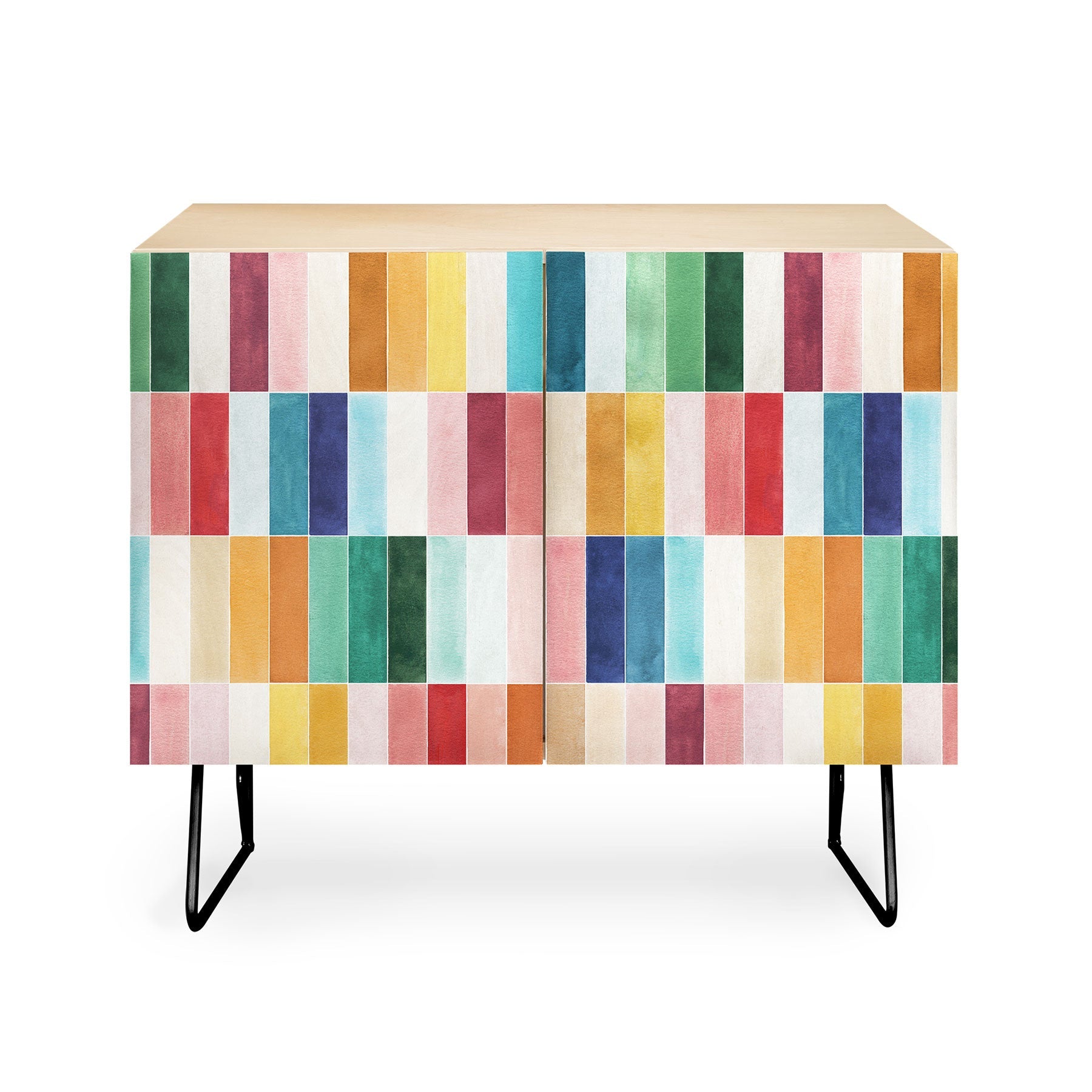 Ninola Design Modern Craft Rectangular Colorful Tiles Color Utopia Credenza