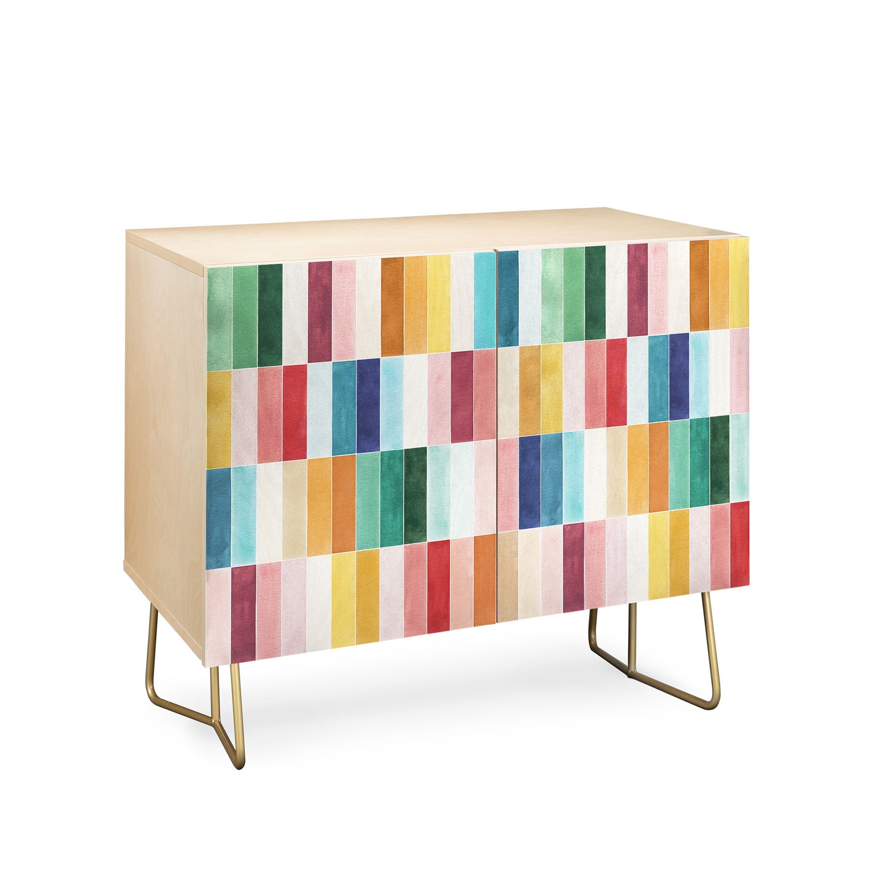 Ninola Design Modern Craft Rectangular Colorful Tiles Color Utopia Credenza