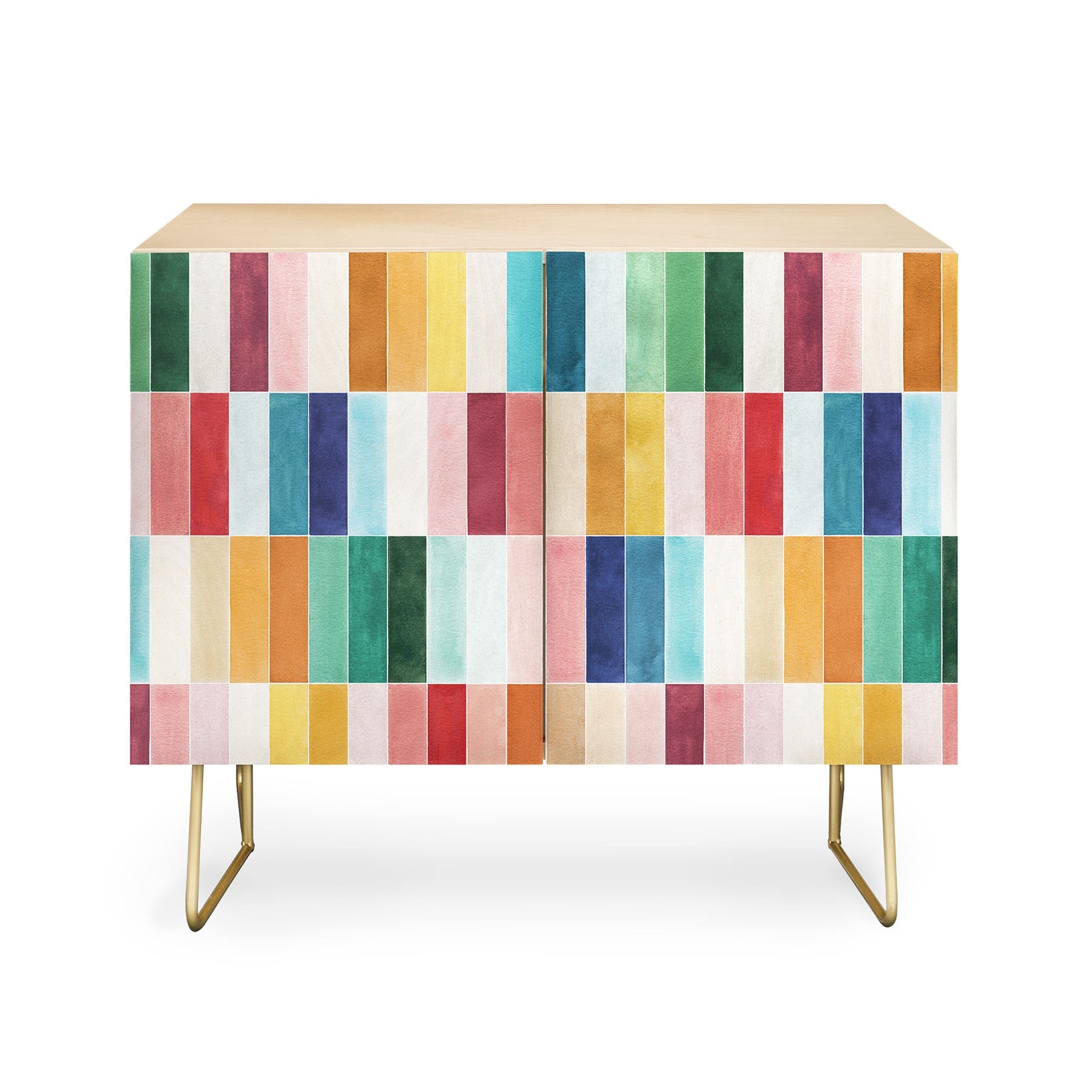 Ninola Design Modern Craft Rectangular Colorful Tiles Color Utopia Credenza