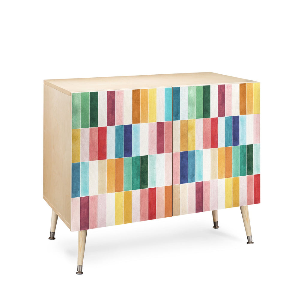 Ninola Design Modern Craft Rectangular Colorful Tiles Color Utopia Credenza