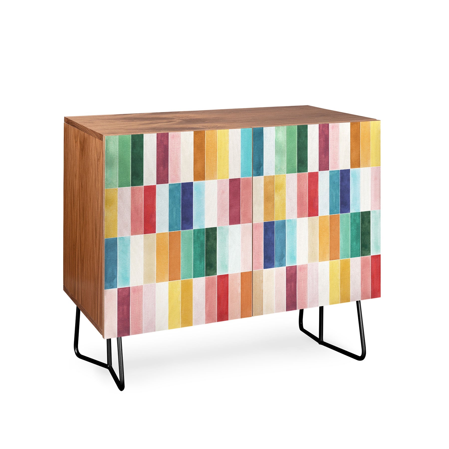 Ninola Design Modern Craft Rectangular Colorful Tiles Color Utopia Credenza