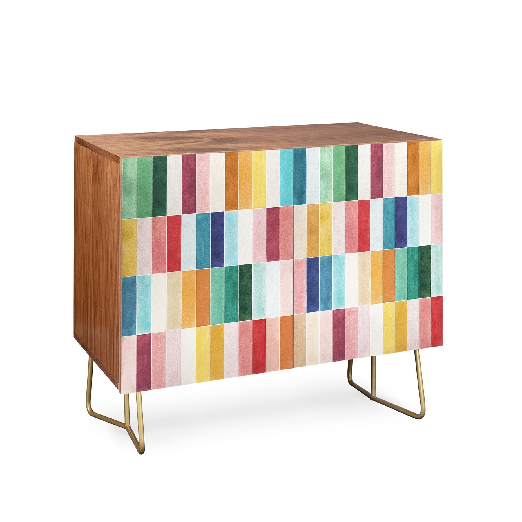 Ninola Design Modern Craft Rectangular Colorful Tiles Color Utopia Credenza