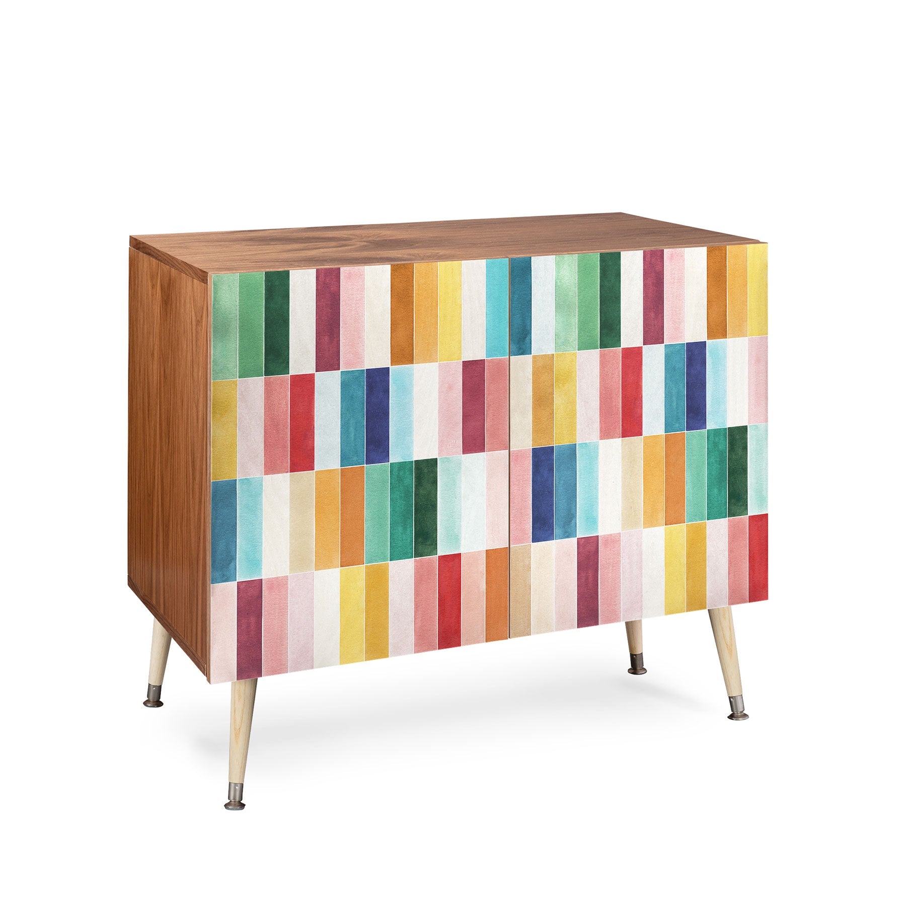 Ninola Design Modern Craft Rectangular Colorful Tiles Color Utopia Credenza