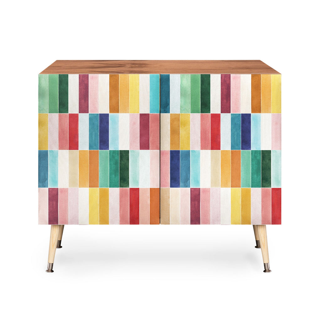 Ninola Design Modern Craft Rectangular Colorful Tiles Color Utopia Credenza