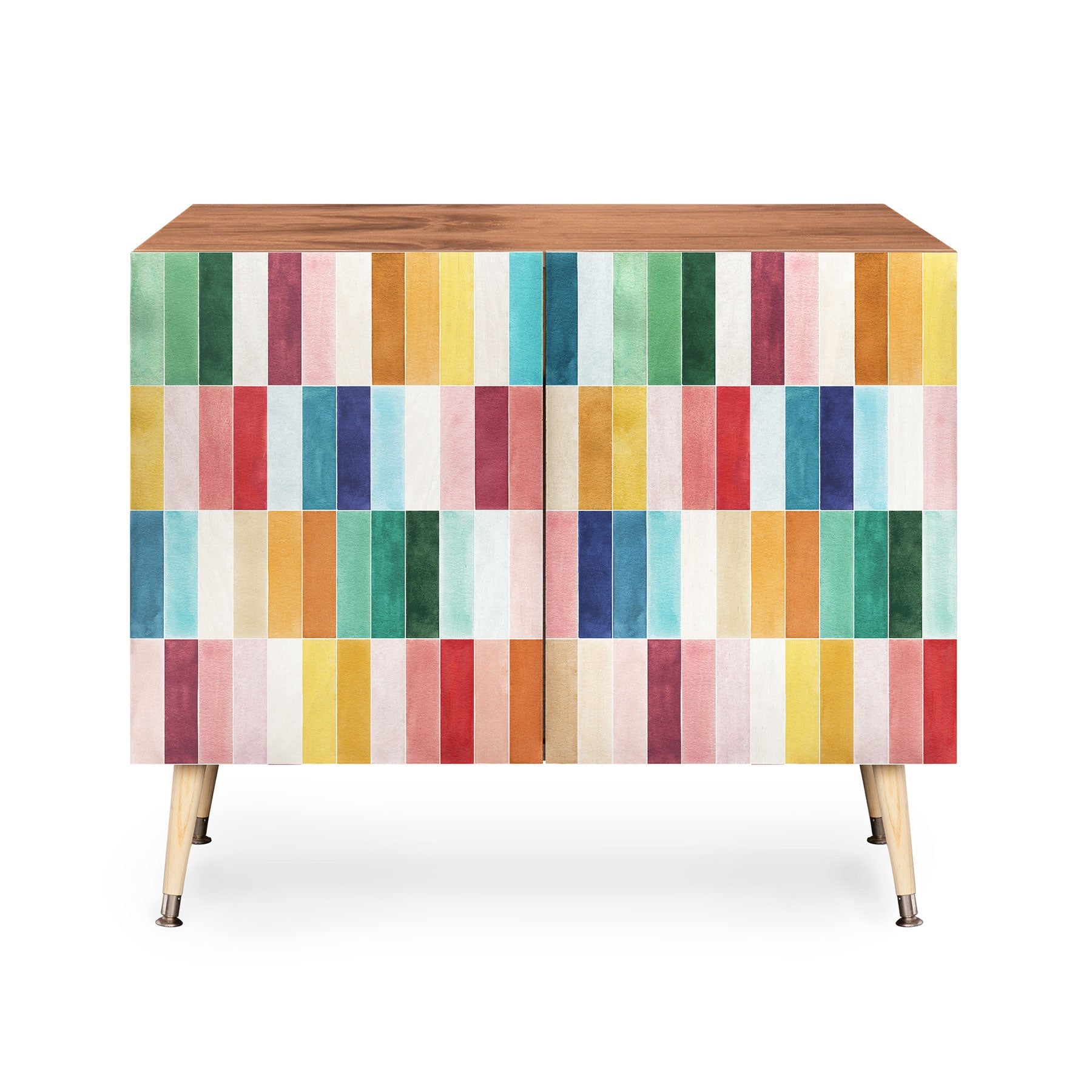 Ninola Design Modern Craft Rectangular Colorful Tiles Color Utopia Credenza