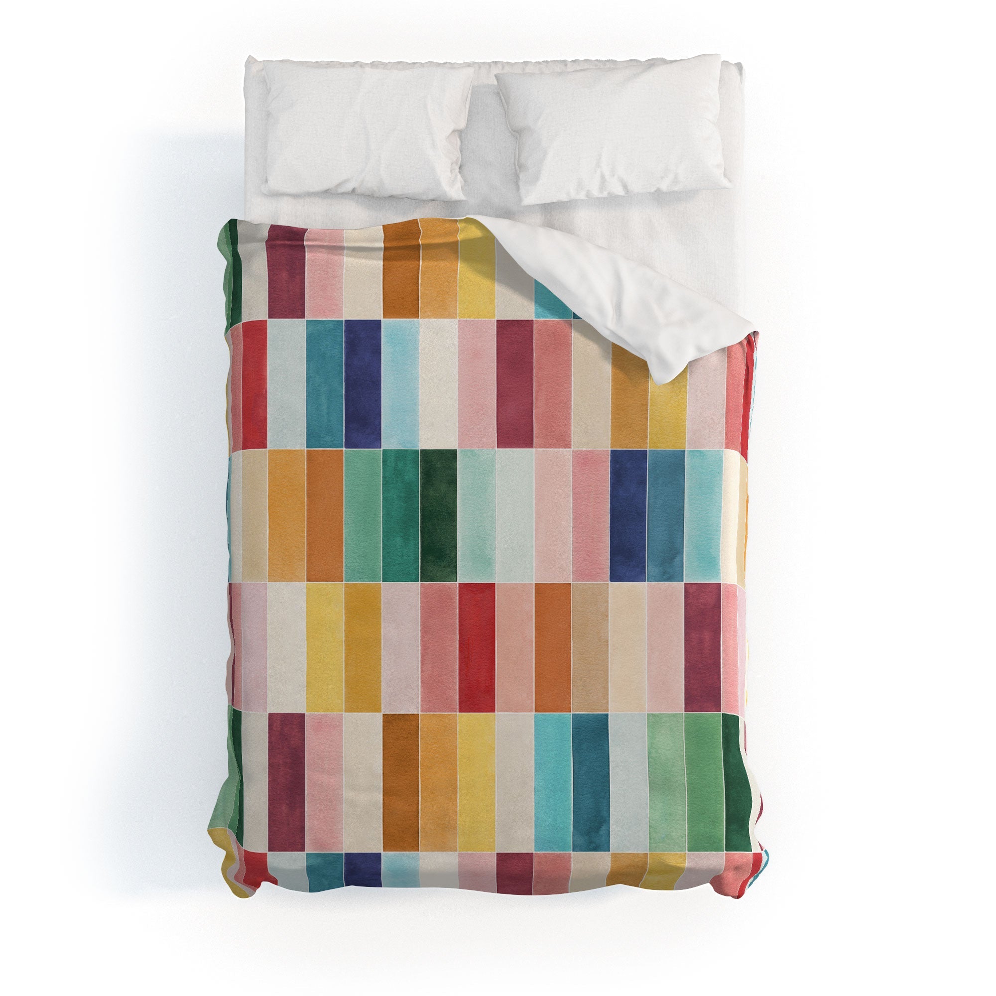 Ninola Design Modern Craft Rectangular Colorful Tiles Color Utopia Duvet Cover