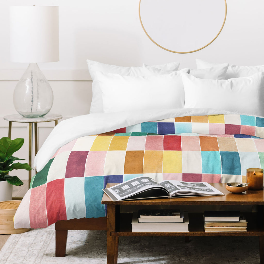 Ninola Design Modern Craft Rectangular Colorful Tiles Color Utopia Duvet Cover