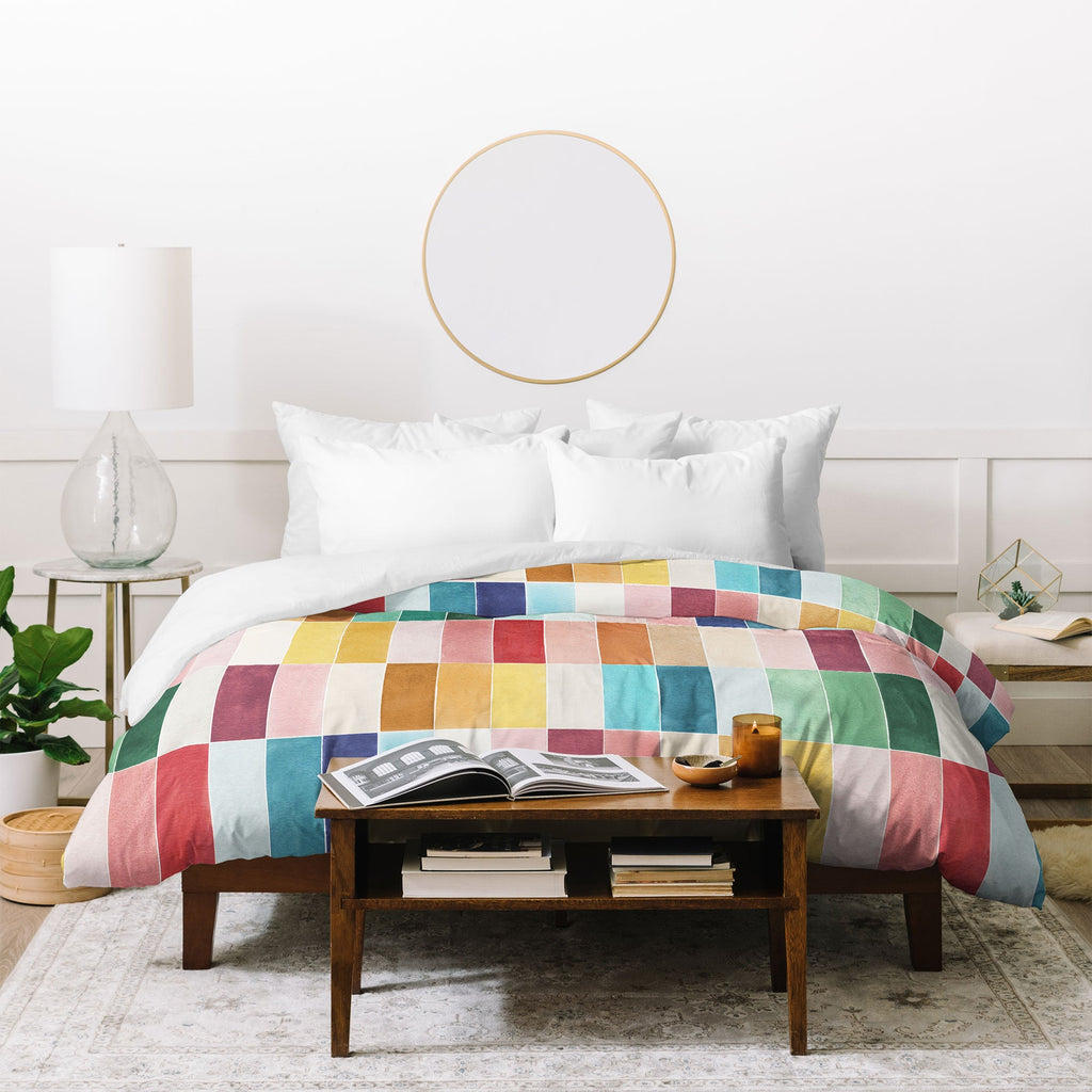 Ninola Design Modern Craft Rectangular Colorful Tiles Color Utopia Duvet Cover
