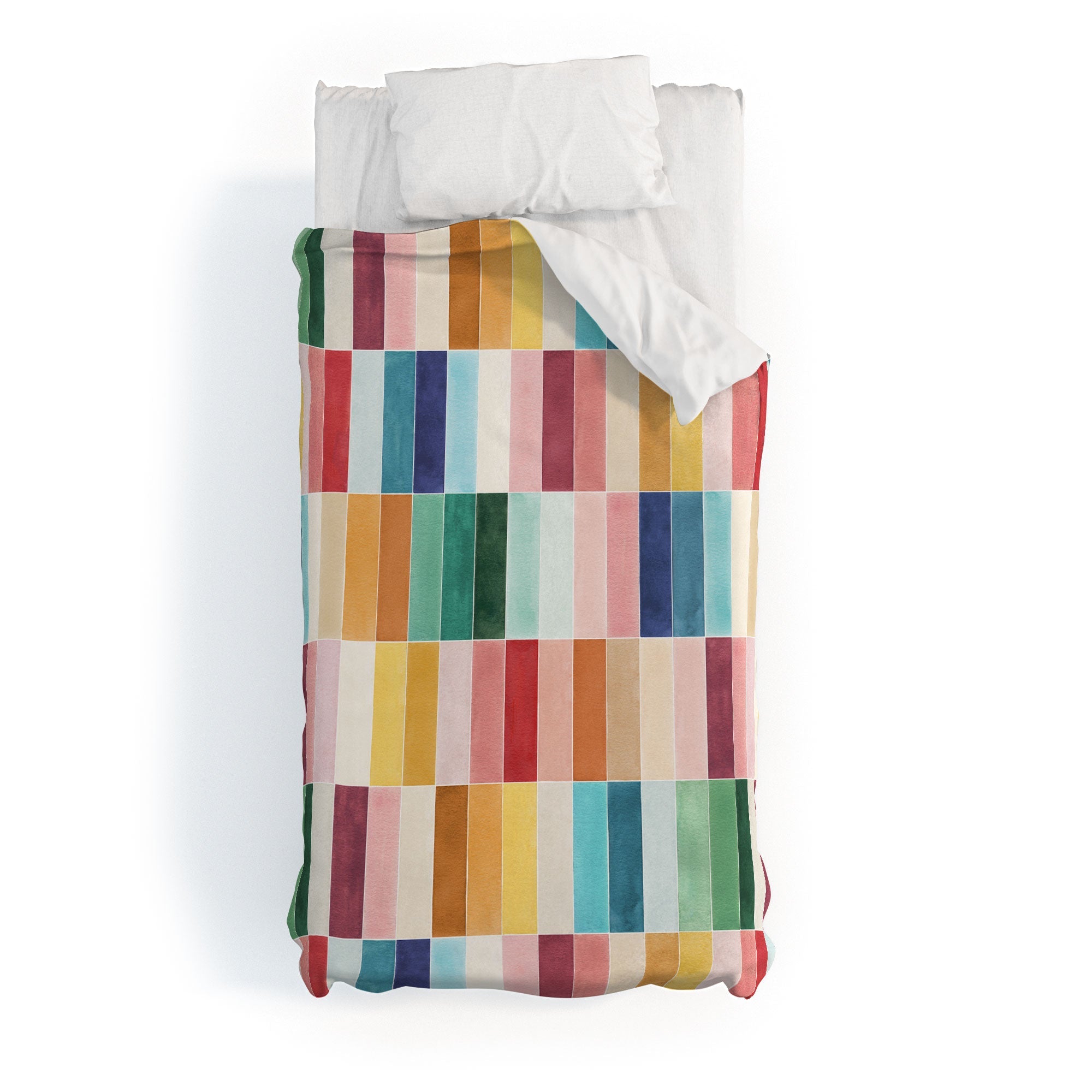 Ninola Design Modern Craft Rectangular Colorful Tiles Color Utopia Duvet Cover