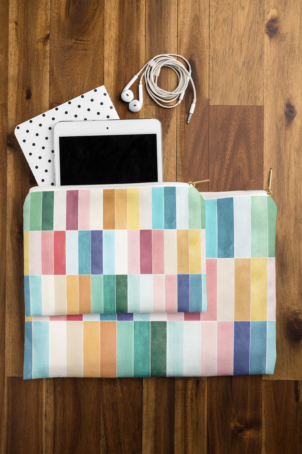 Ninola Design Modern Craft Rectangular Colorful Tiles Color Utopia Pouch