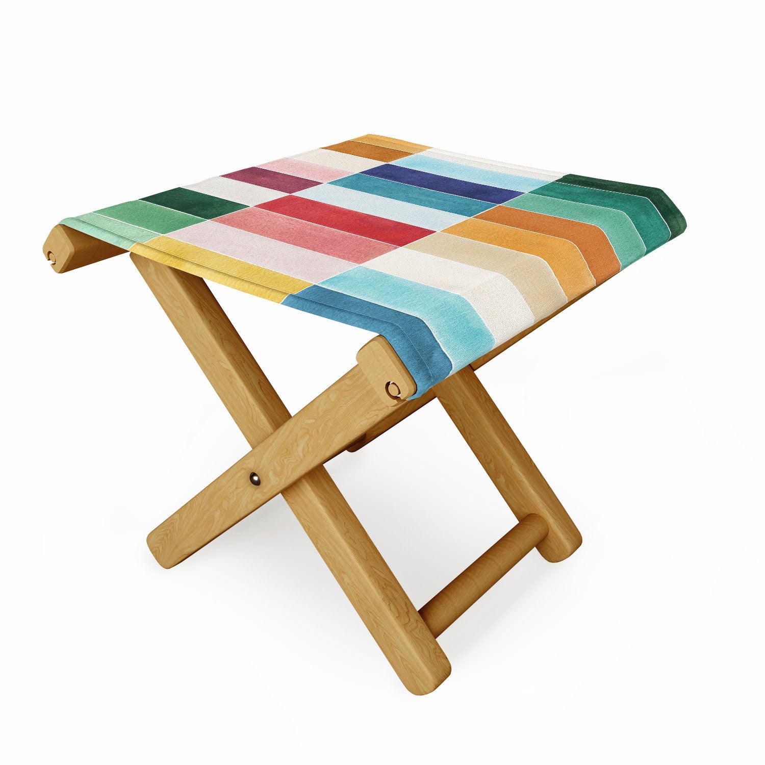 Ninola Design Modern Craft Rectangular Colorful Tiles Color Utopia Folding Stool