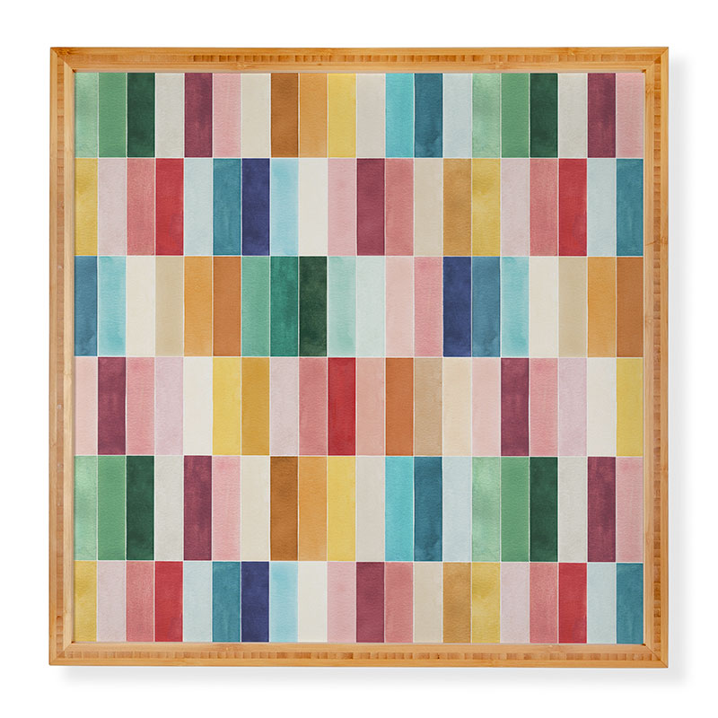 Ninola Design Modern Craft Rectangular Colorful Tiles Color Utopia Framed Wall Art