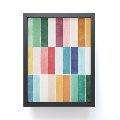 Ninola Design Modern Craft Rectangular Colorful Tiles Color Utopia Framed Mini Art Print