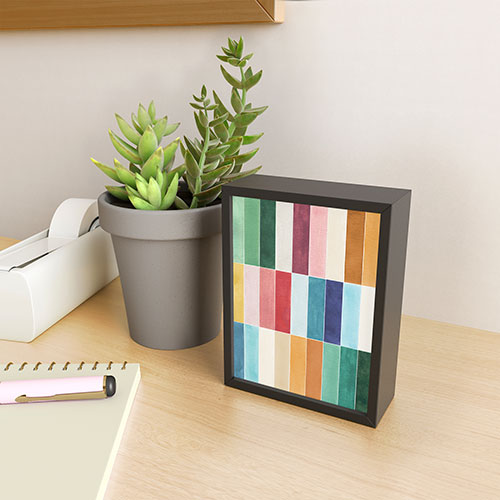 Ninola Design Modern Craft Rectangular Colorful Tiles Color Utopia Framed Mini Art Print