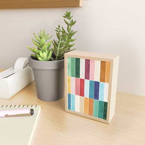 Ninola Design Modern Craft Rectangular Colorful Tiles Color Utopia Framed Mini Art Print