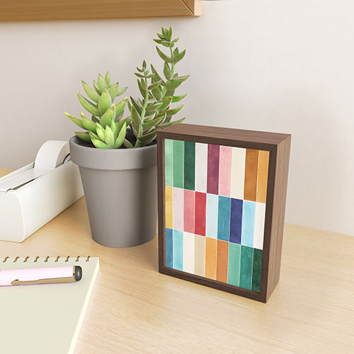 Ninola Design Modern Craft Rectangular Colorful Tiles Color Utopia Framed Mini Art Print