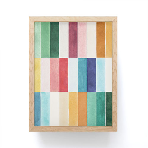 Ninola Design Modern Craft Rectangular Colorful Tiles Color Utopia Framed Mini Art Print