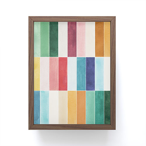 Ninola Design Modern Craft Rectangular Colorful Tiles Color Utopia Framed Mini Art Print