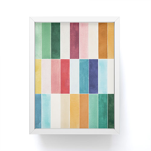 Ninola Design Modern Craft Rectangular Colorful Tiles Color Utopia Framed Mini Art Print