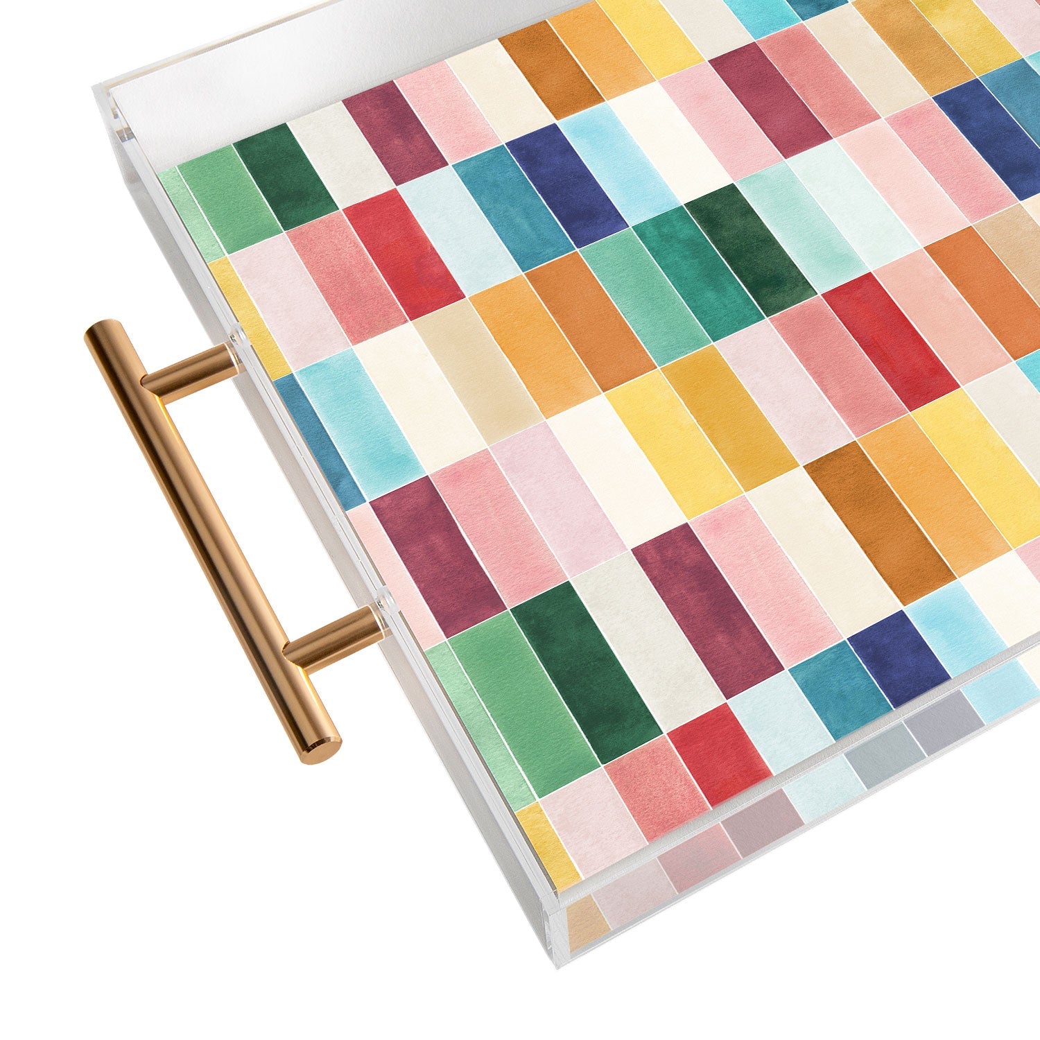 Ninola Design Modern Craft Rectangular Colorful Tiles Color Utopia Acrylic Tray