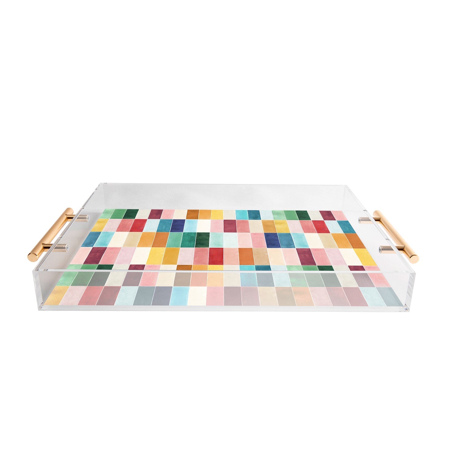 Ninola Design Modern Craft Rectangular Colorful Tiles Color Utopia Acrylic Tray