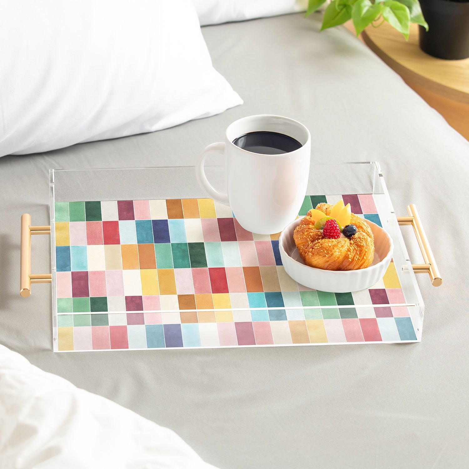 Ninola Design Modern Craft Rectangular Colorful Tiles Color Utopia Acrylic Tray