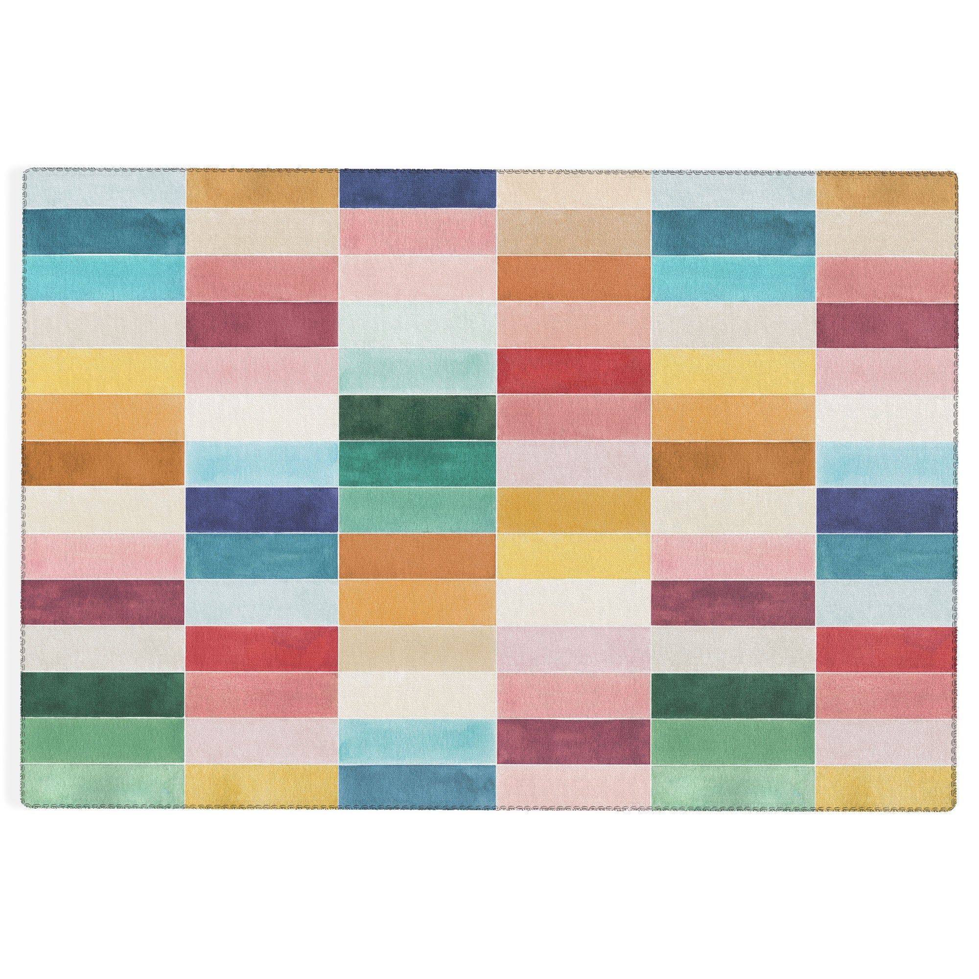 Ninola Design Modern Craft Rectangular Colorful Tiles Color Utopia Outdoor Rug