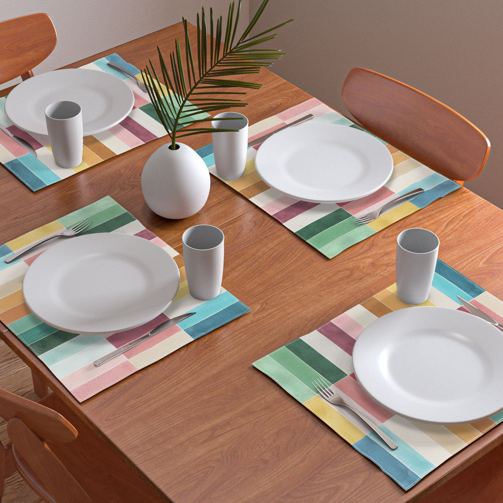 Ninola Design Modern Craft Rectangular Colorful Tiles Color Utopia Placemat