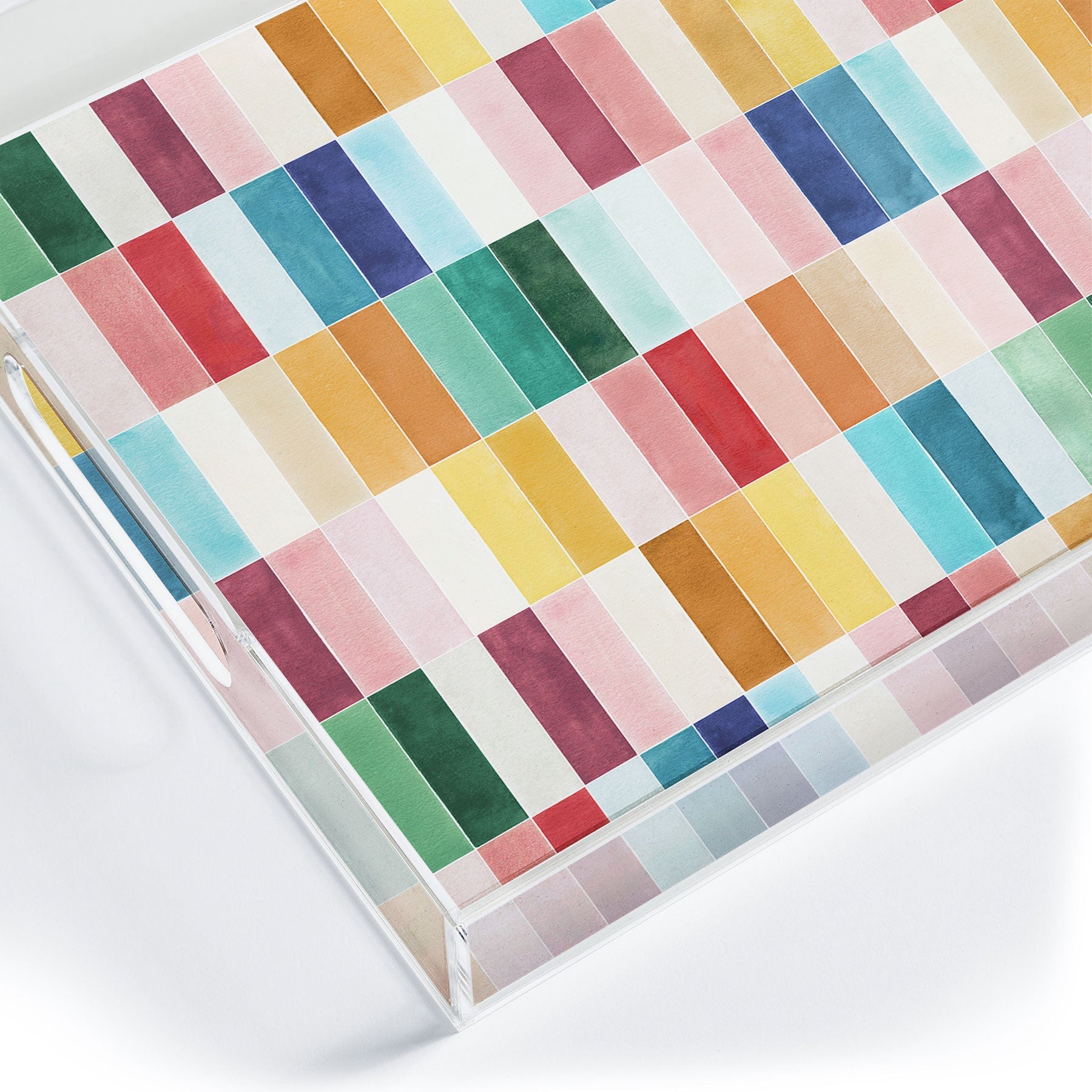 Ninola Design Modern Craft Rectangular Colorful Tiles Color Utopia Acrylic Tray