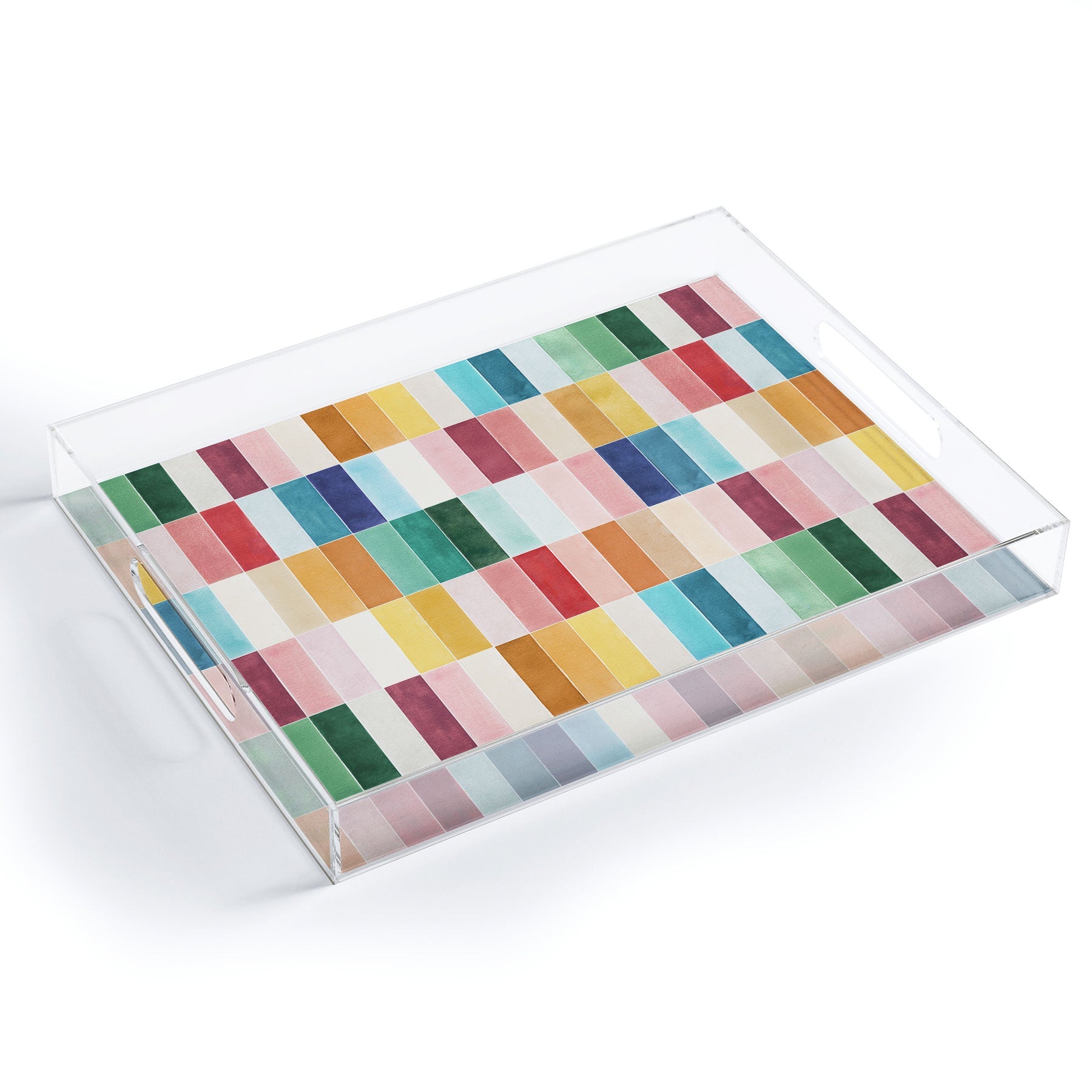 Ninola Design Modern Craft Rectangular Colorful Tiles Color Utopia Acrylic Tray