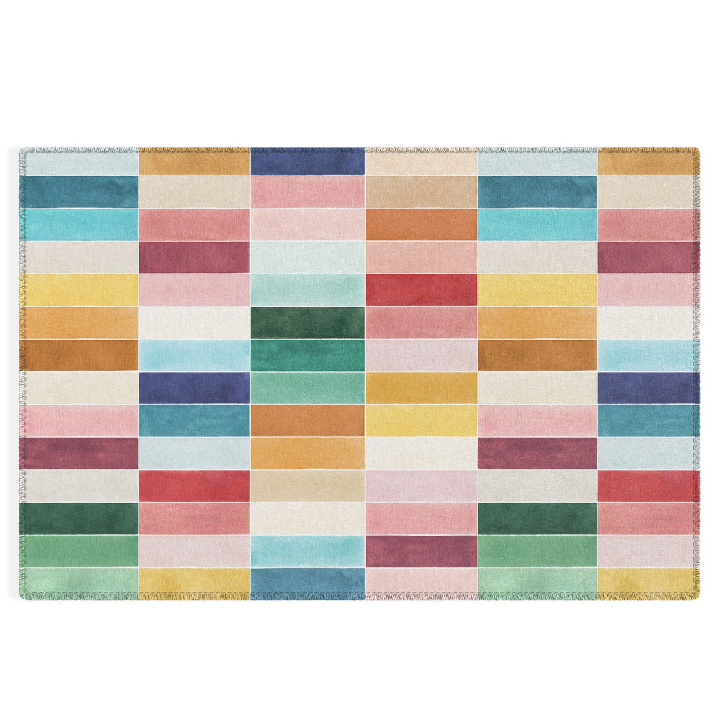 Ninola Design Modern Craft Rectangular Colorful Tiles Color Utopia Outdoor Rug