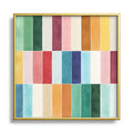 Ninola Design Modern Craft Rectangular Colorful Tiles Color Utopia Square Metal Framed Art Print