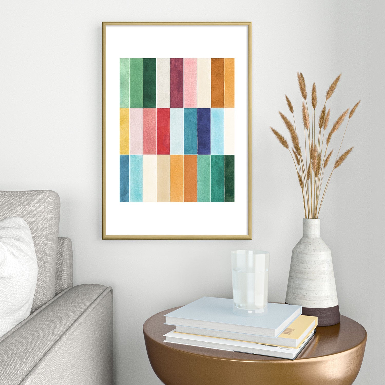Ninola Design Modern Craft Rectangular Colorful Tiles Color Utopia Metal Framed Art Print