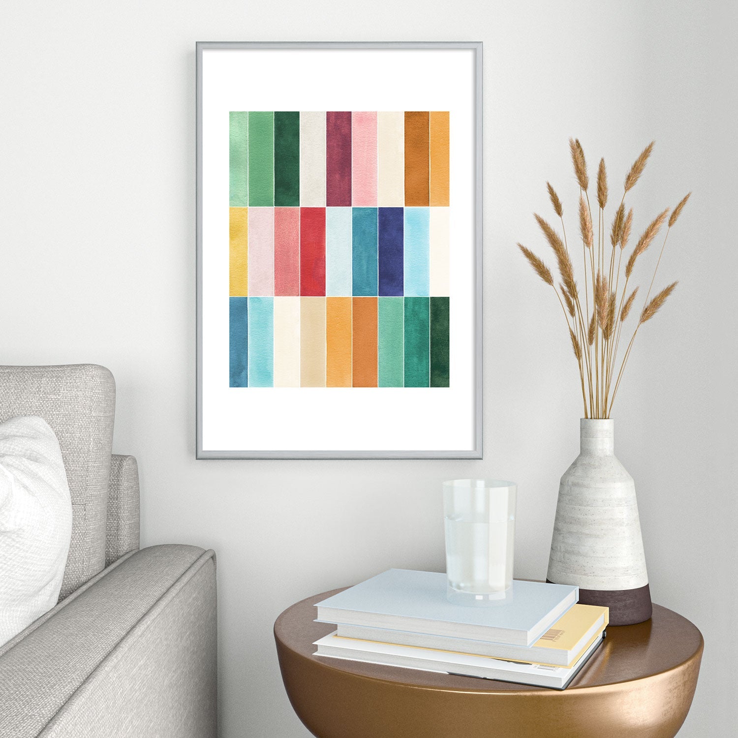 Ninola Design Modern Craft Rectangular Colorful Tiles Color Utopia Metal Framed Art Print