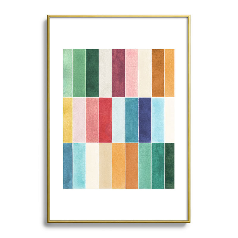 Ninola Design Modern Craft Rectangular Colorful Tiles Color Utopia Metal Framed Art Print