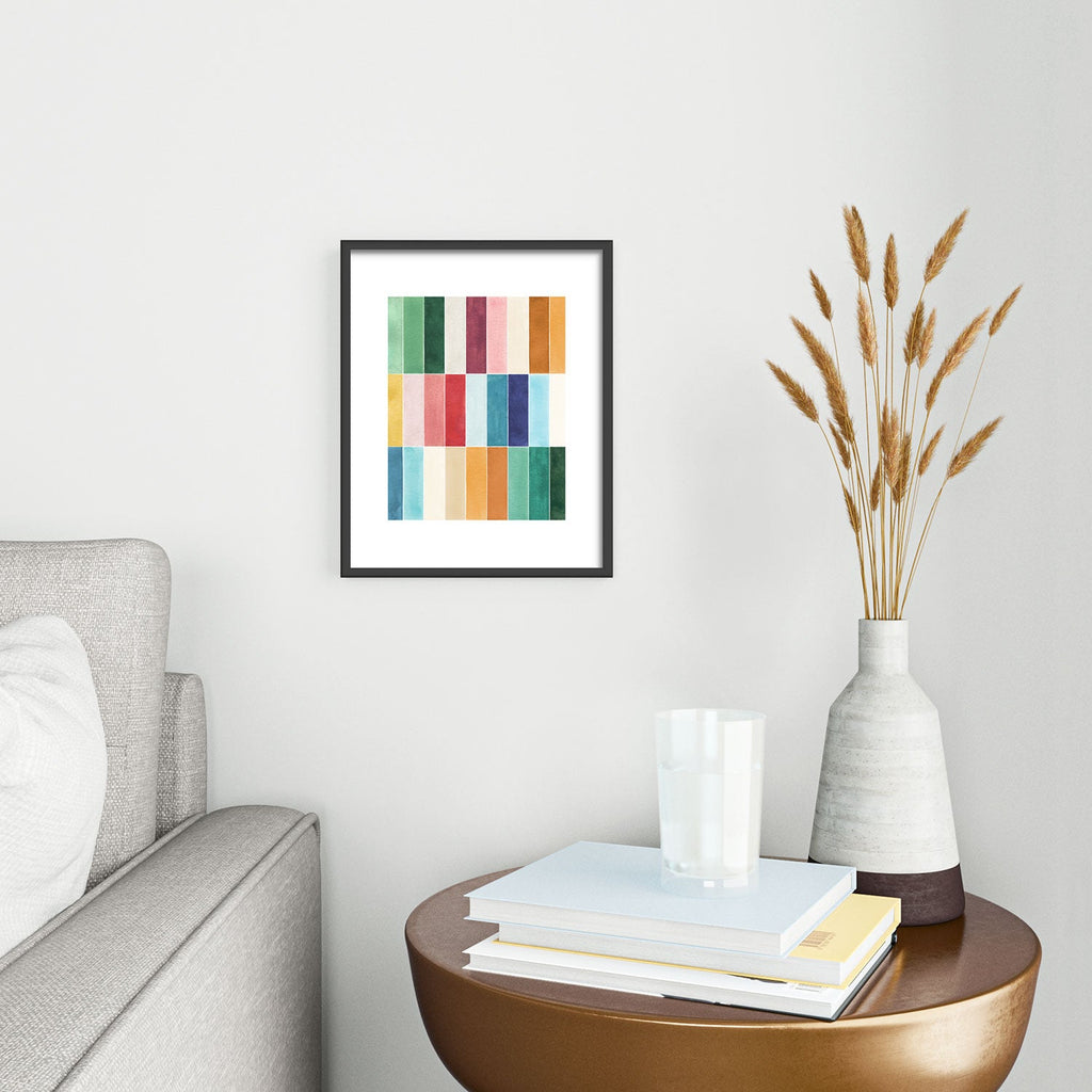 Ninola Design Modern Craft Rectangular Colorful Tiles Color Utopia Metal Framed Art Print