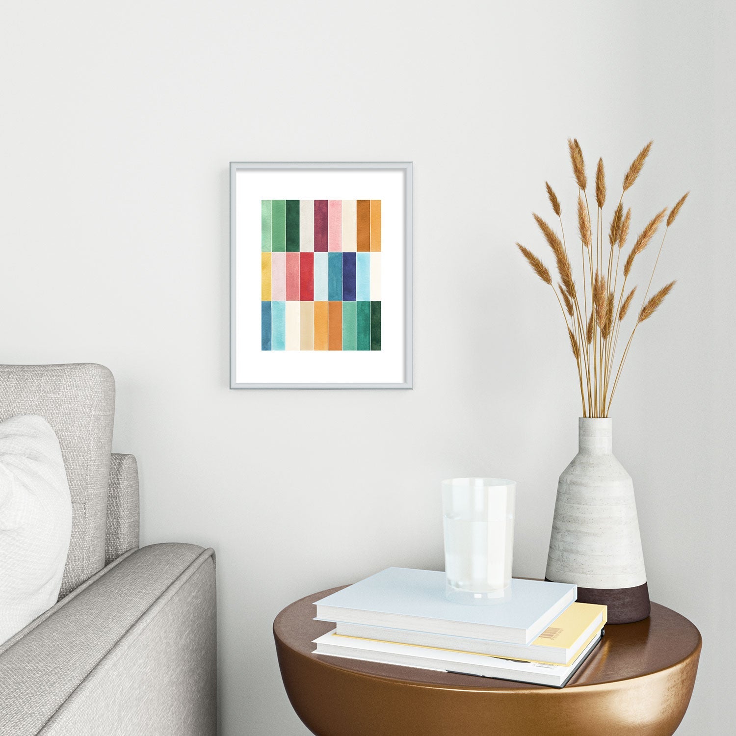 Ninola Design Modern Craft Rectangular Colorful Tiles Color Utopia Metal Framed Art Print