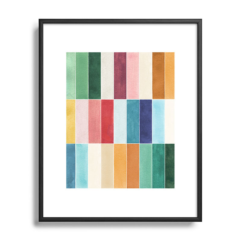 Ninola Design Modern Craft Rectangular Colorful Tiles Color Utopia Metal Framed Art Print