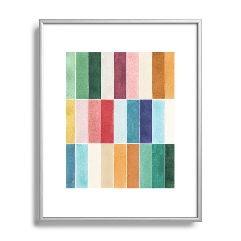 Ninola Design Modern Craft Rectangular Colorful Tiles Color Utopia Metal Framed Art Print