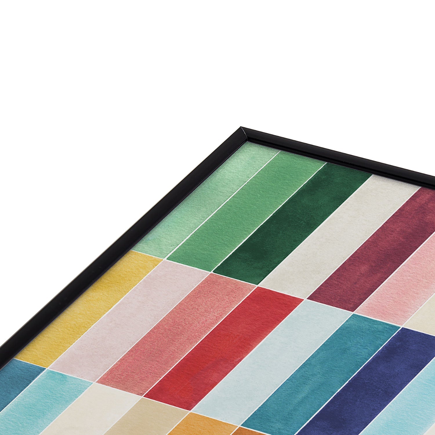 Ninola Design Modern Craft Rectangular Colorful Tiles Color Utopia Square Metal Framed Art Print