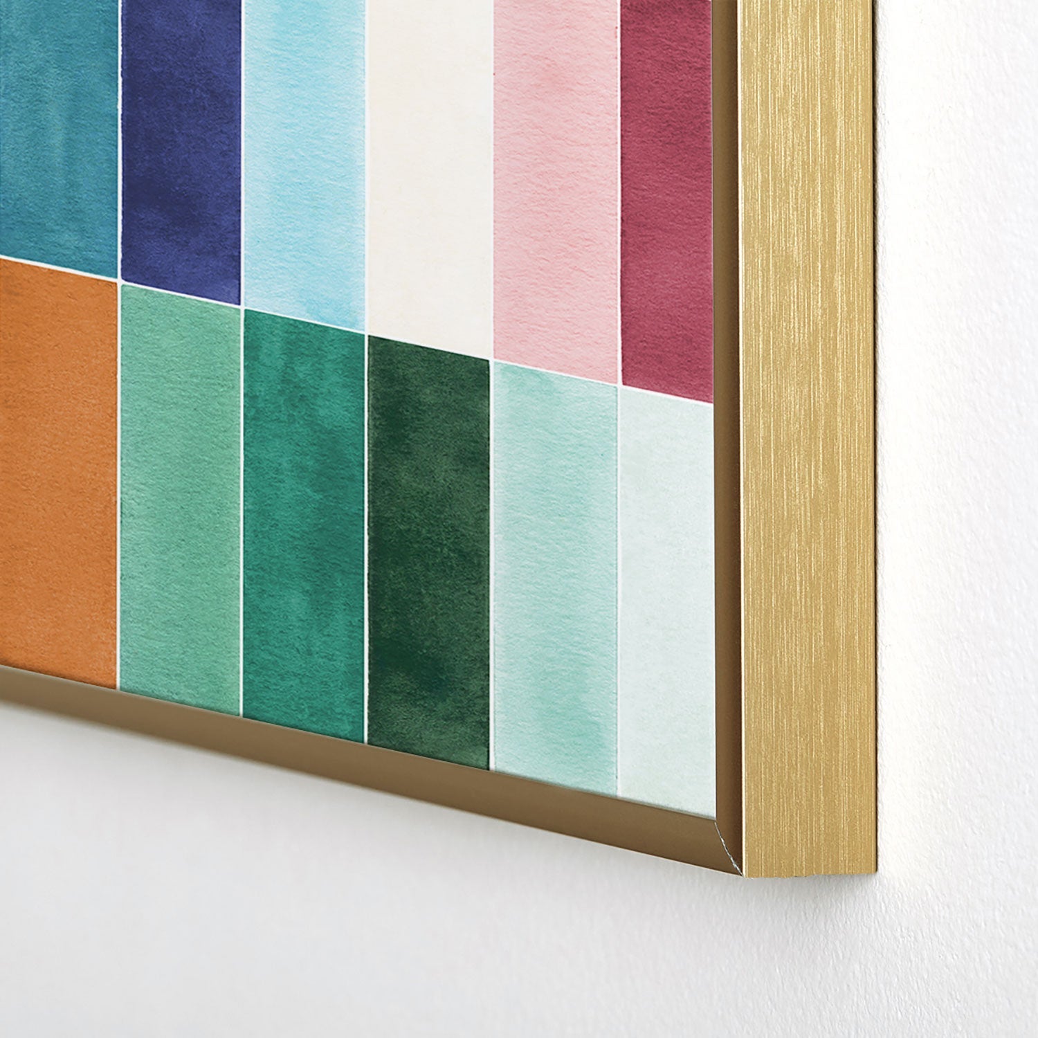 Ninola Design Modern Craft Rectangular Colorful Tiles Color Utopia Square Metal Framed Art Print