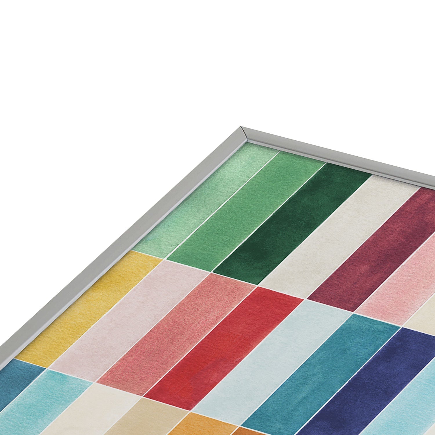 Ninola Design Modern Craft Rectangular Colorful Tiles Color Utopia Square Metal Framed Art Print