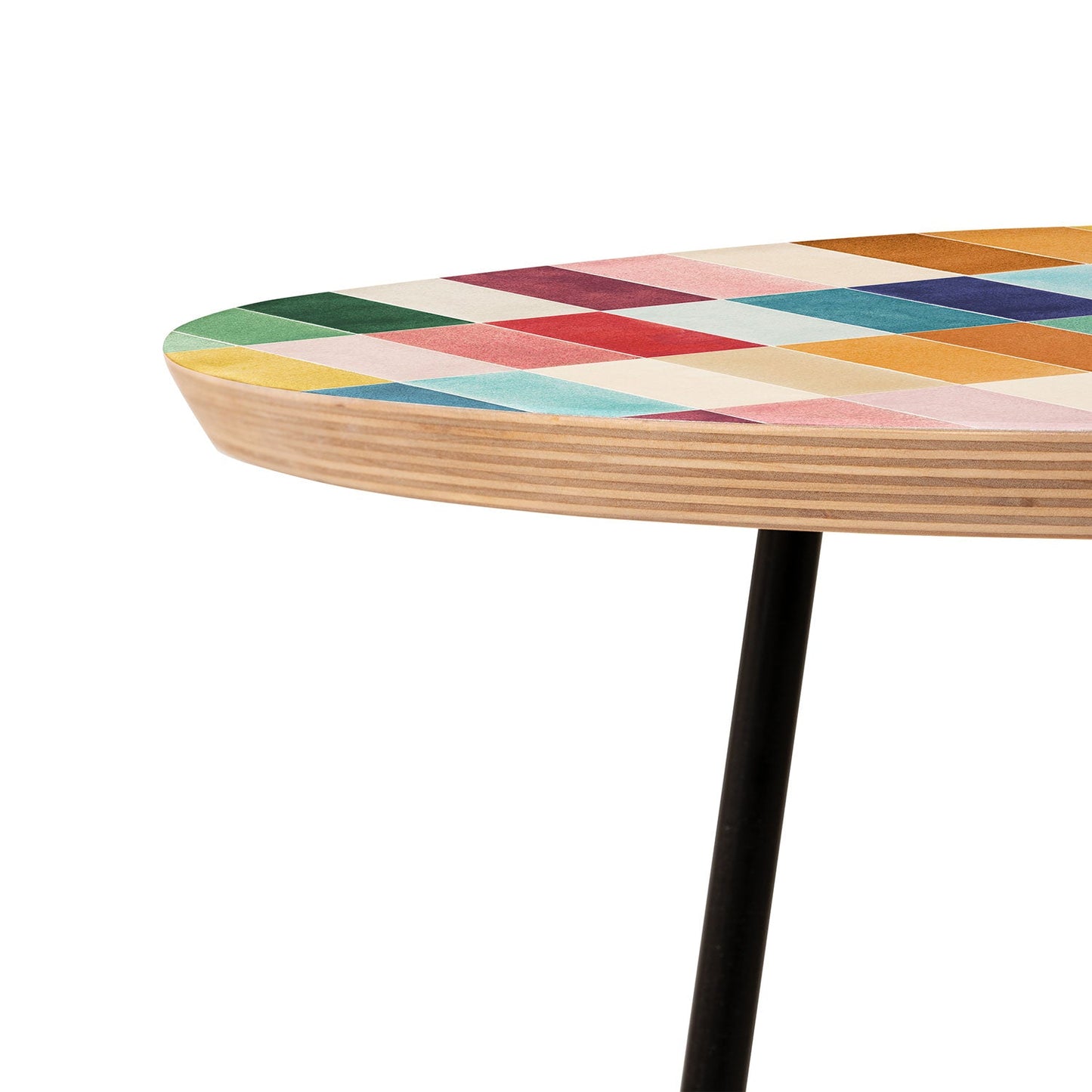 Ninola Design Modern Craft Rectangular Colorful Tiles Color Utopia Round Side Table